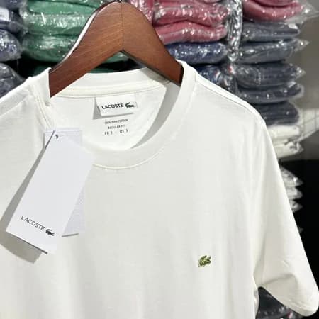 Camiseta Basica Lacoste Gold cor Branca — imagem 1 de 1