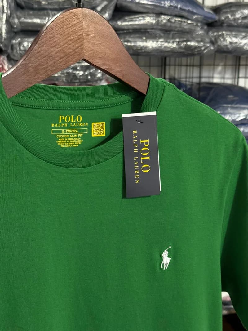 Camiseta Basica Ralph Lauren cor Verde Bandeira — imagem 1 de 3