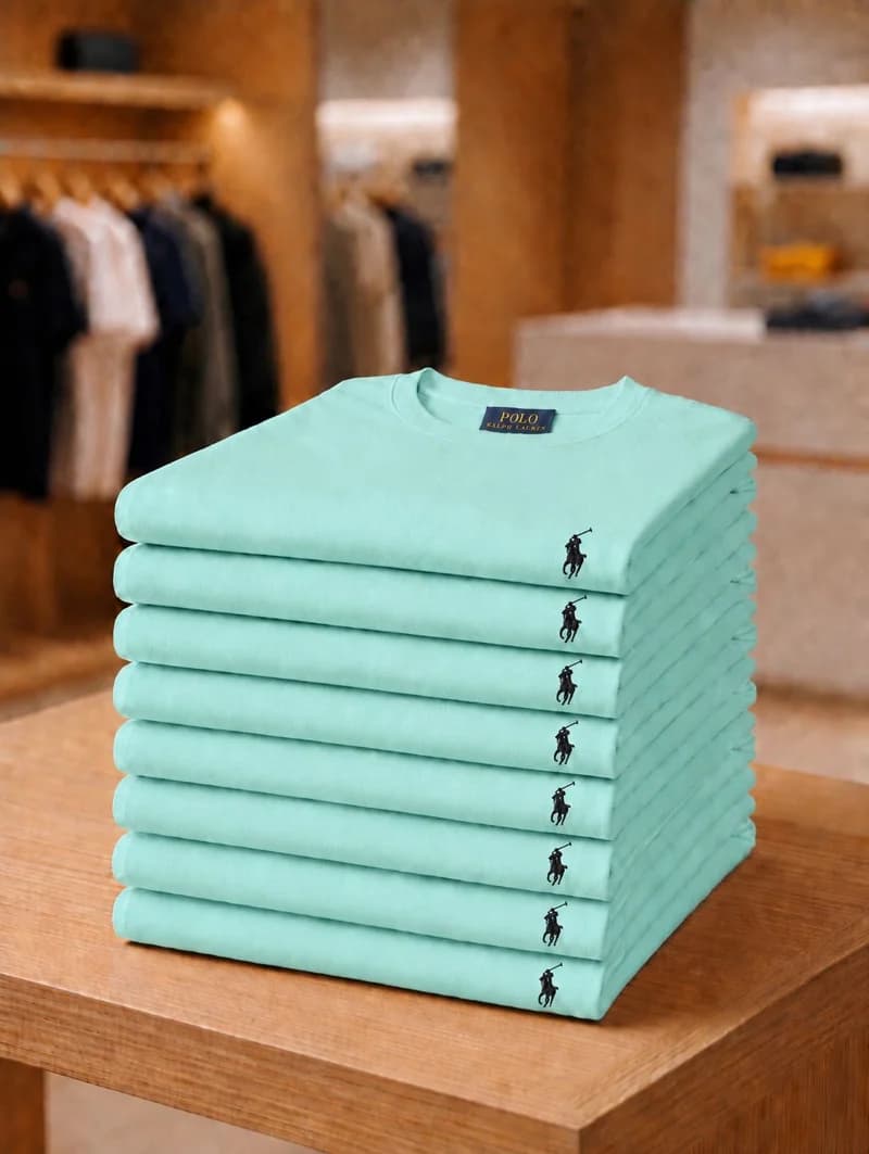 Camiseta Basica Ralph Lauren cor Verde Menta — imagem 1 de 3