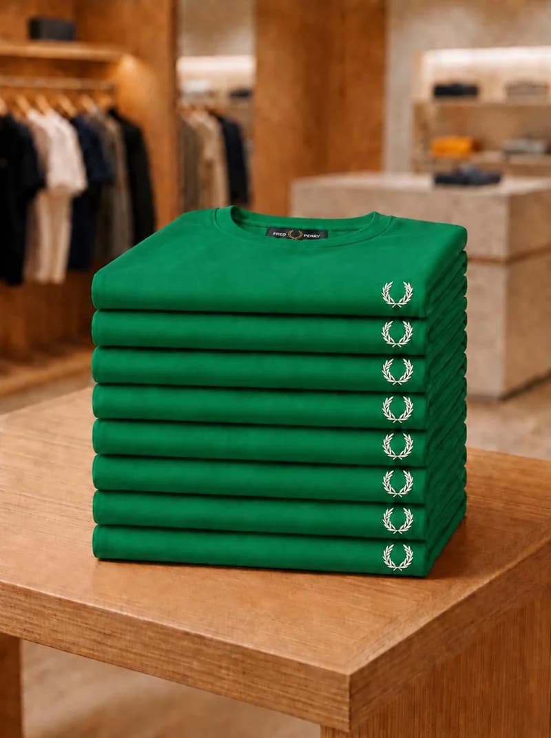 Camiseta Basica Fred Perry cor Verde Bandeira