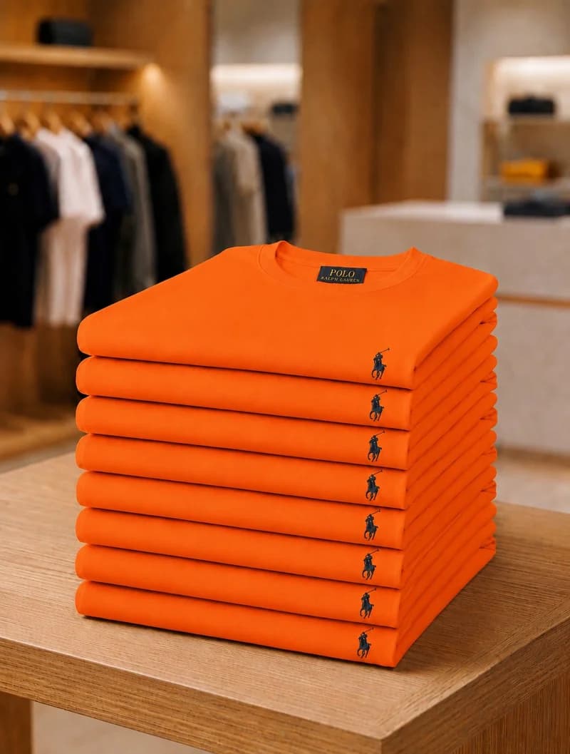 Camiseta Basica Ralph Lauren cor Laranja — imagem 1 de 1