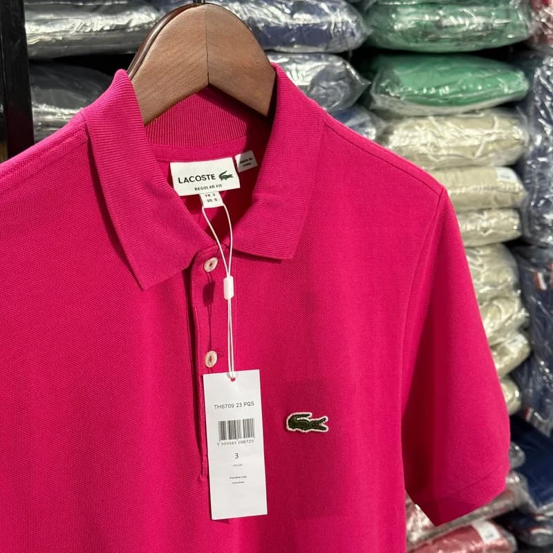 Polo Basica Lacoste Cor Rosa Fucsia